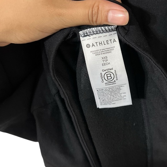 ATHLETA Coaster Black Knit Pocket Long Sleeve Dress - Picture 7 of 7